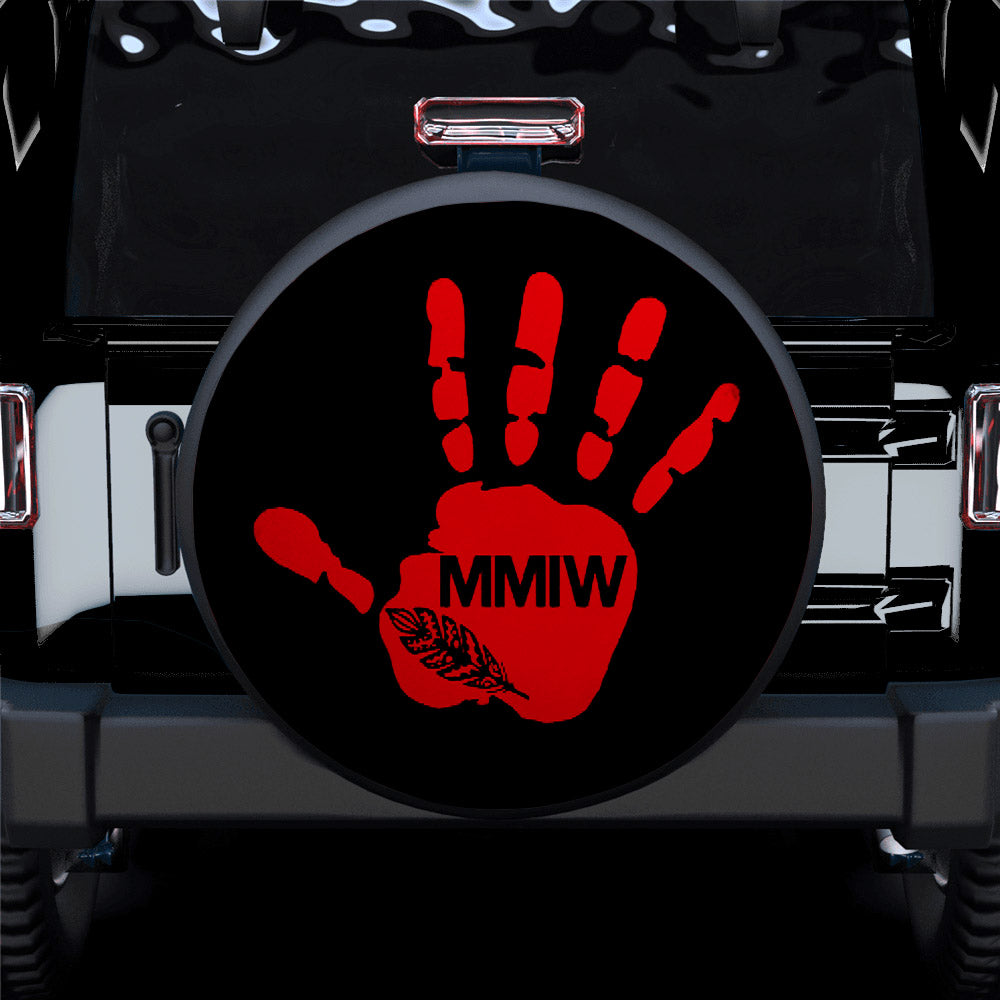 Red Handprint MMIW Car Spare Tire Cover Gift For Campers Nearkii