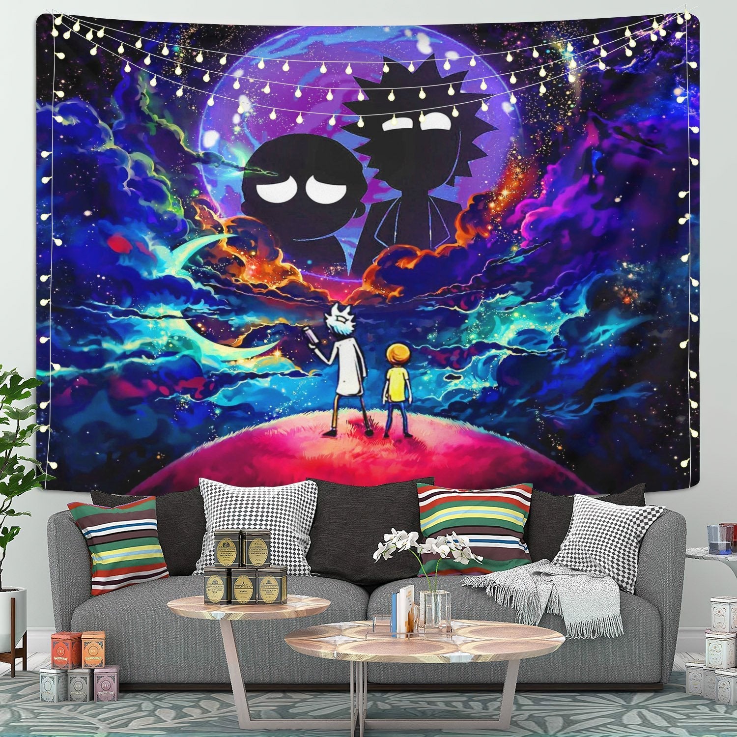 Rick And Morty Galaxy Tapestry Room Decor Nearkii