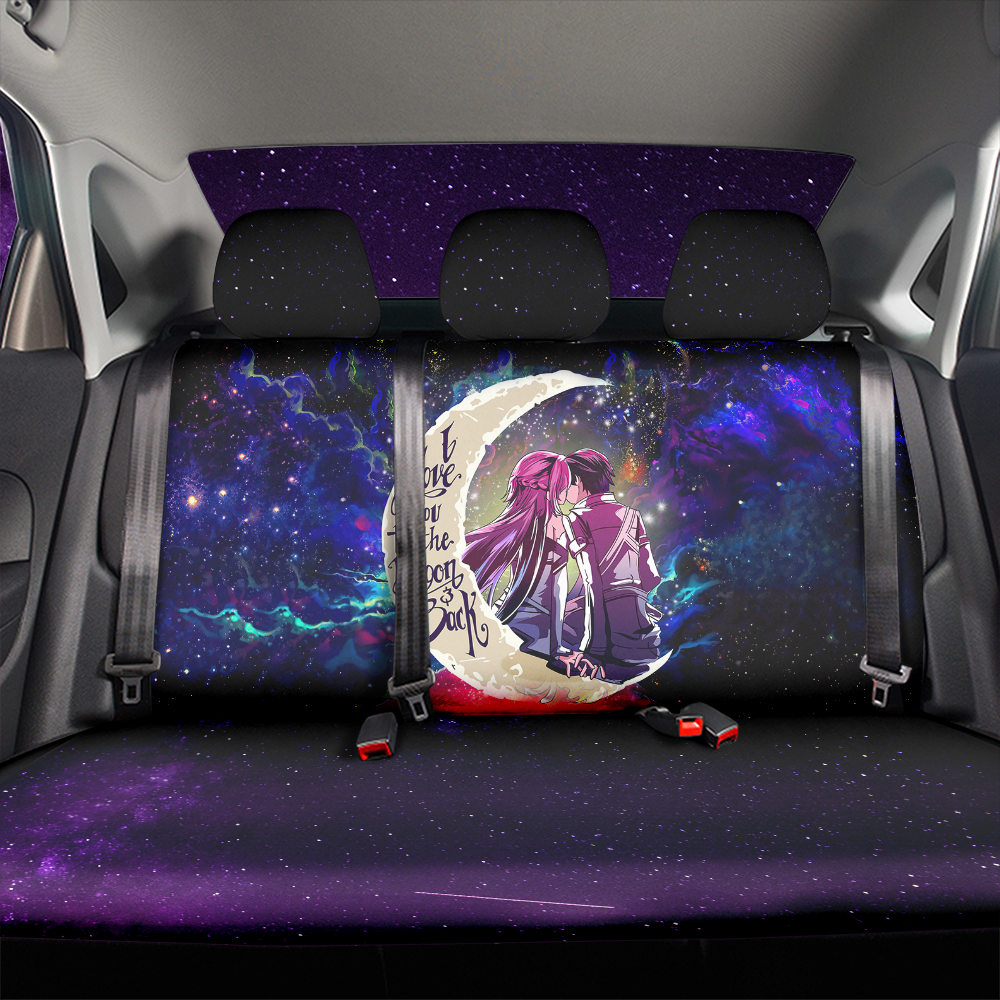 SAO Sword Art Online Asuna Kirito Love You To The Moon Galaxy Premium Custom Car Back Seat Covers Decor Protectors Nearkii