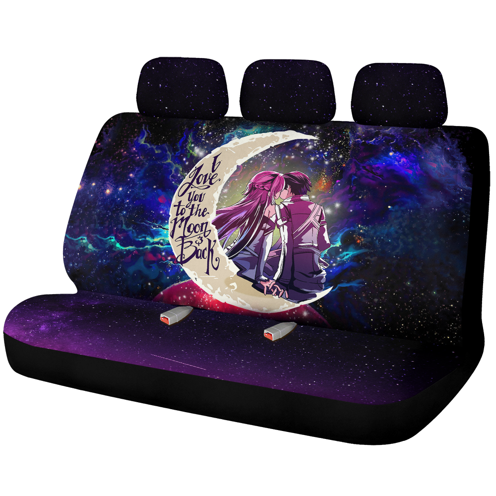 SAO Sword Art Online Asuna Kirito Love You To The Moon Galaxy Premium Custom Car Back Seat Covers Decor Protectors Nearkii