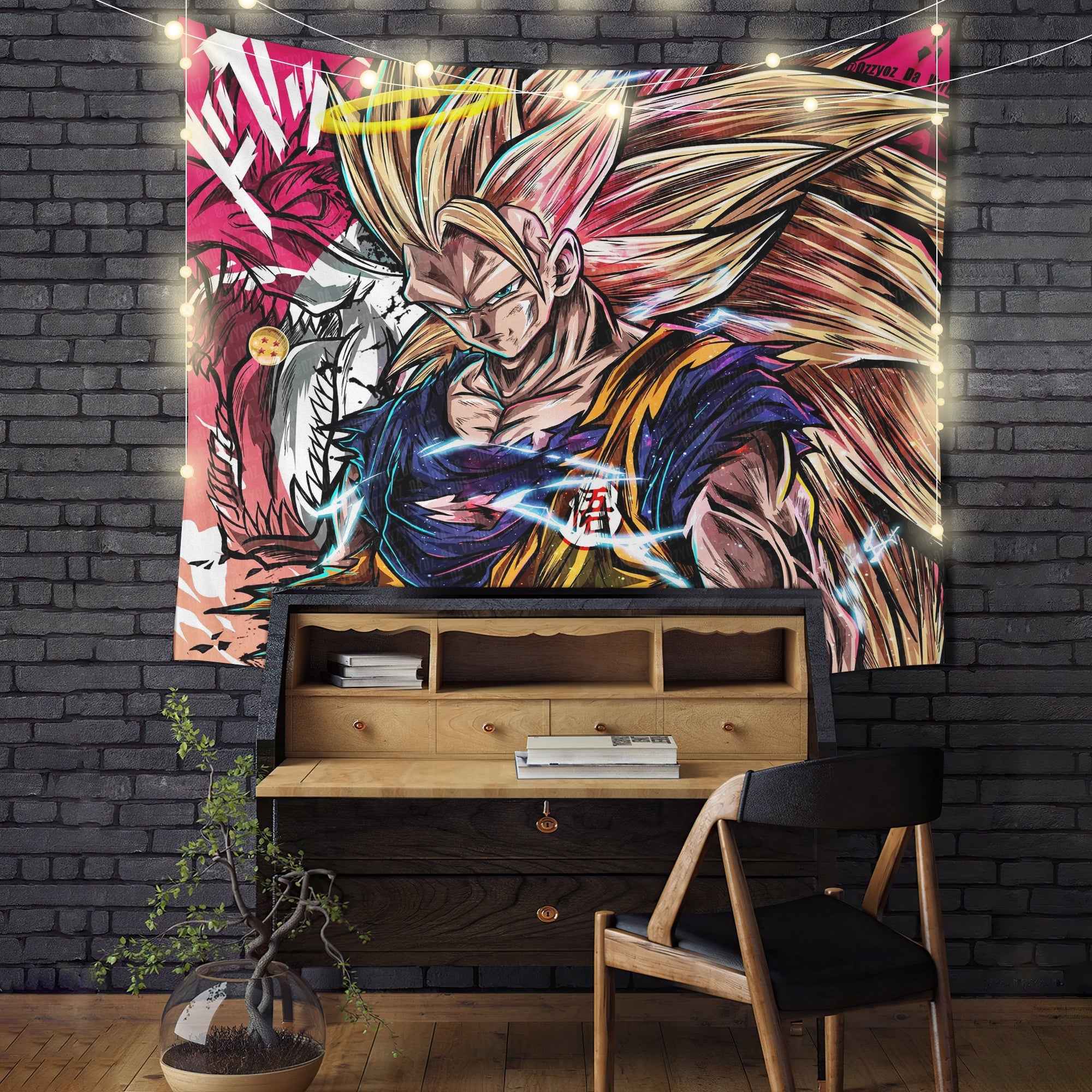 SS3 Goku Super Tapestry Room Decor Nearkii