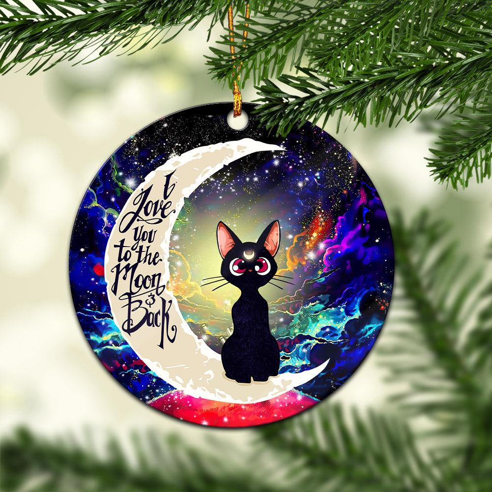 Sailor Moon Cat Love You To The Moon Galaxy Mica Circle Ornament Perfect Gift For Holiday Nearkii