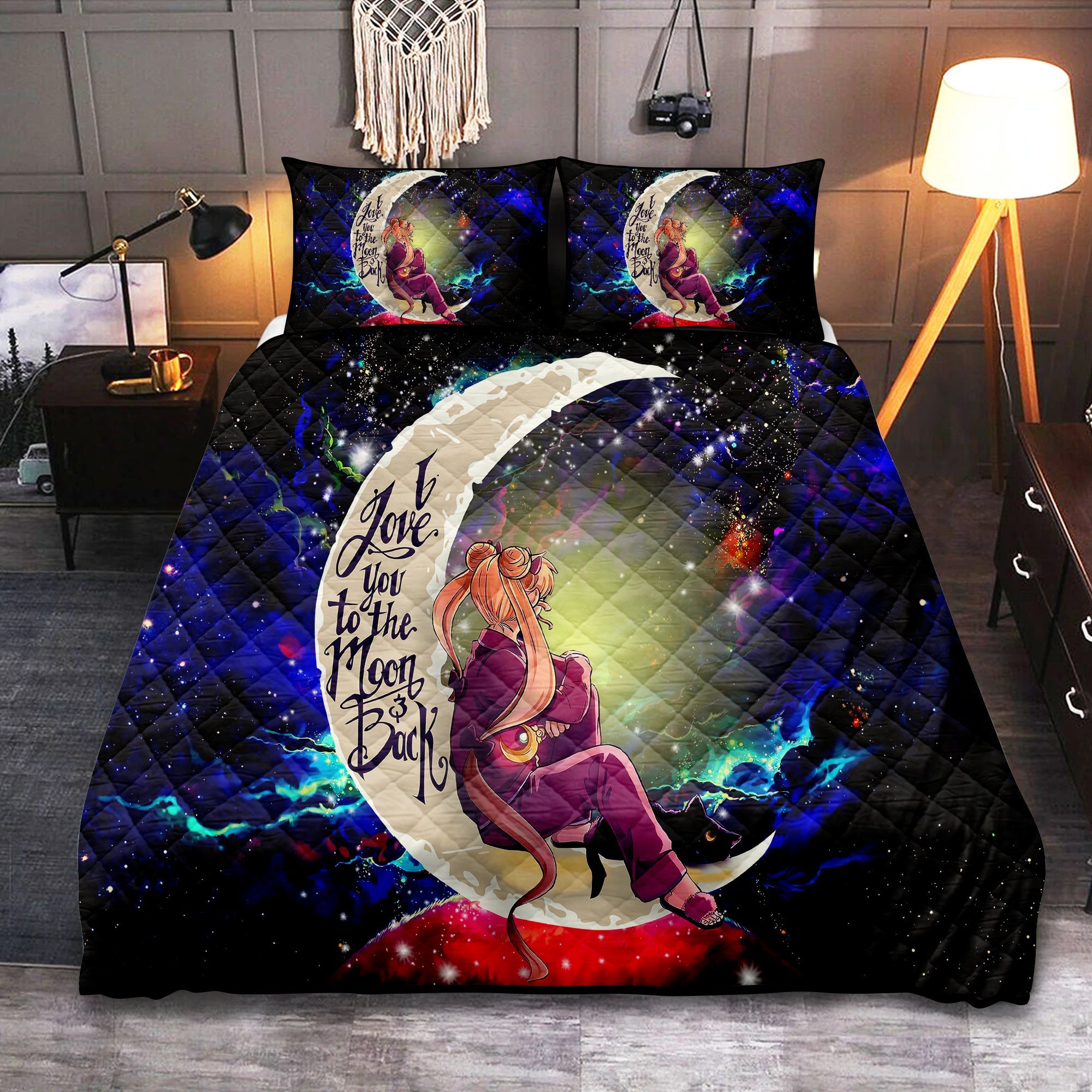 Sailor Moon Love You To The Moon Galaxy Quilt Bed Sets Nearkii