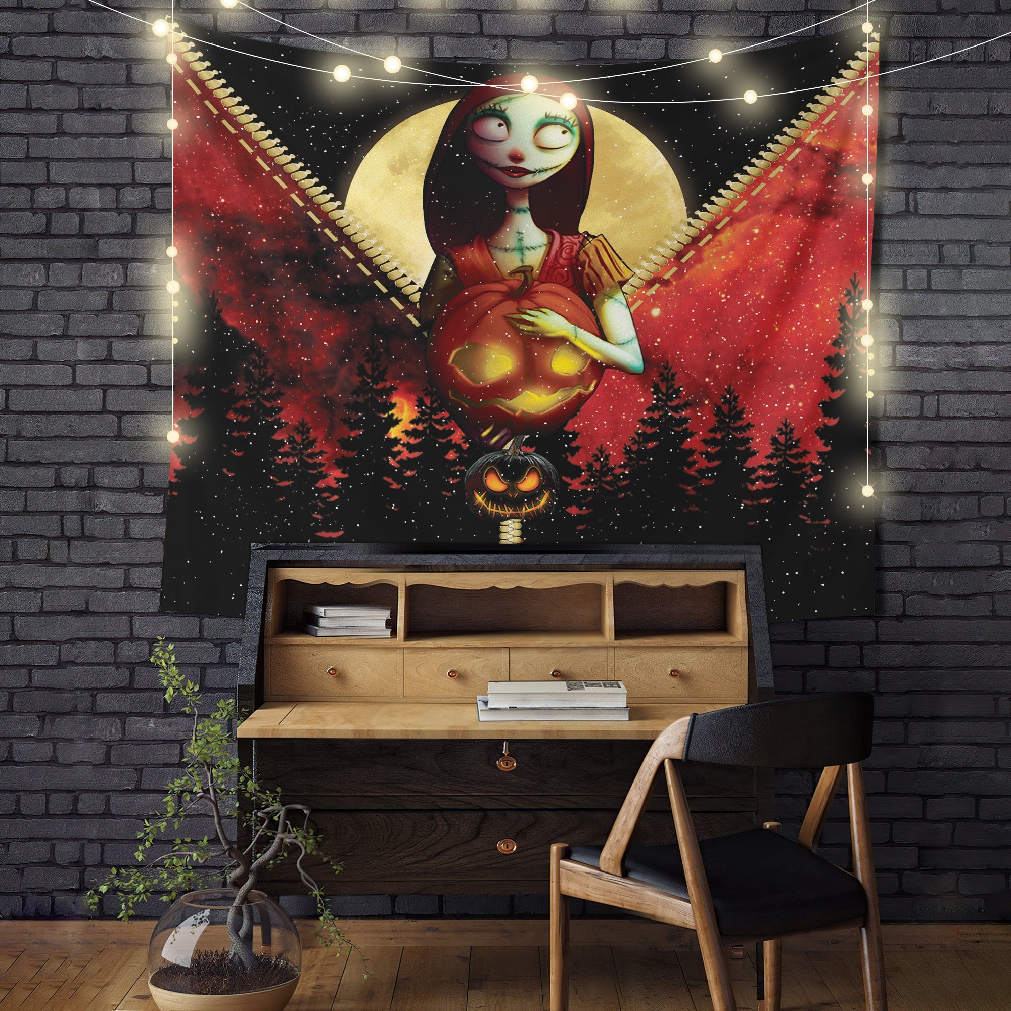 Sally Nightmare Before Christmas Zipper Tapestry Room Decor Nearkii