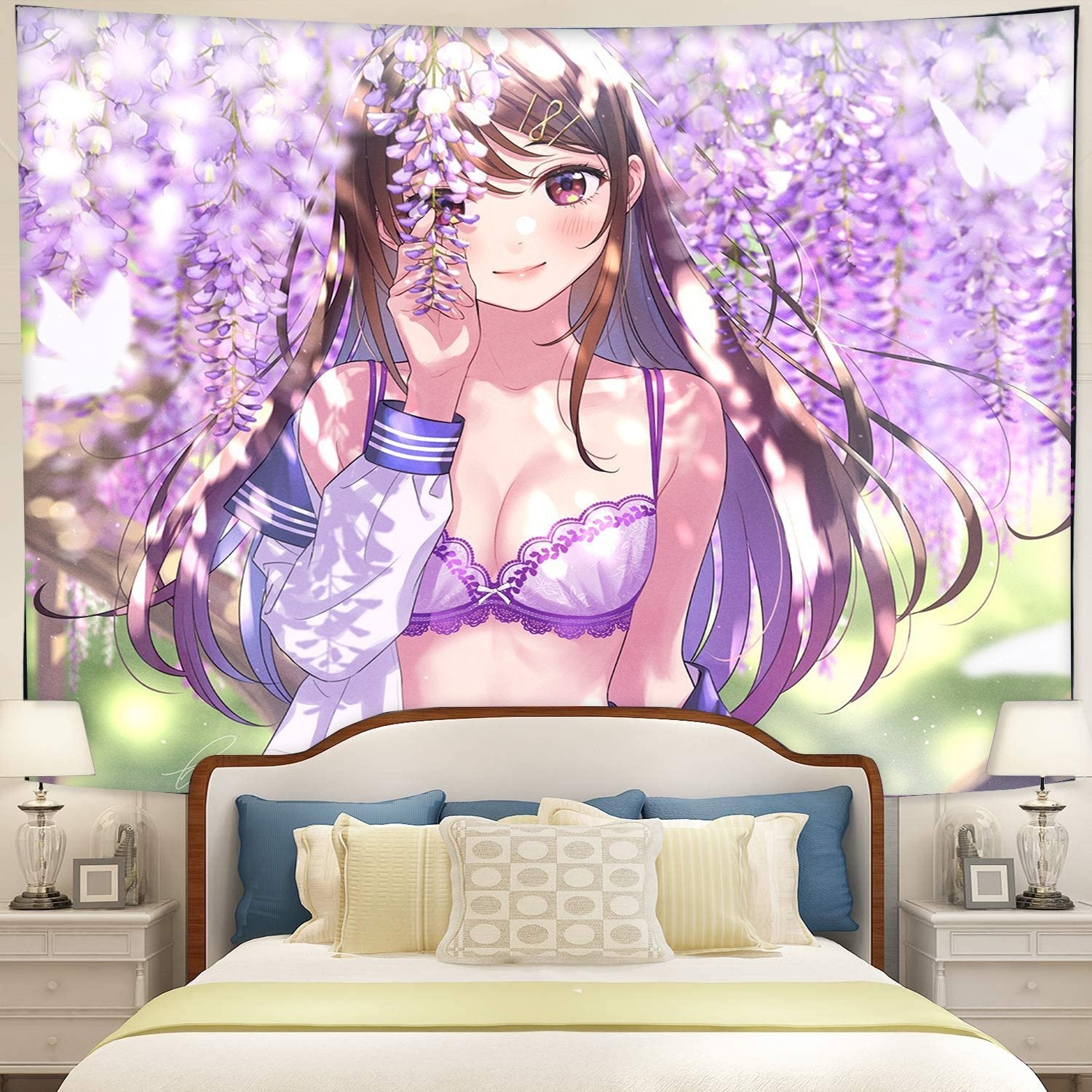 Sexy Anime Girl Under Tree Tapestry Room Decor Nearkii