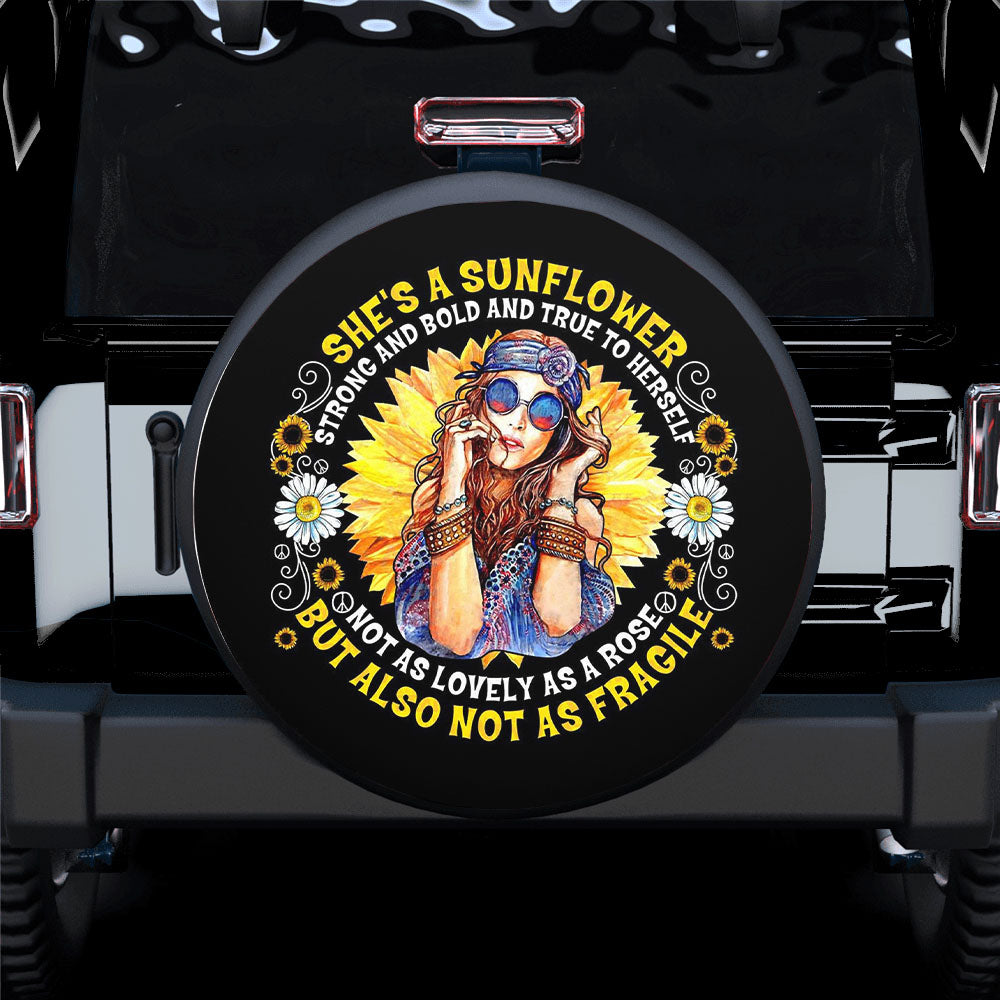 She Is A Sunflower Hippie Chick Spare Tire Covers Gift For Campers Nearkii