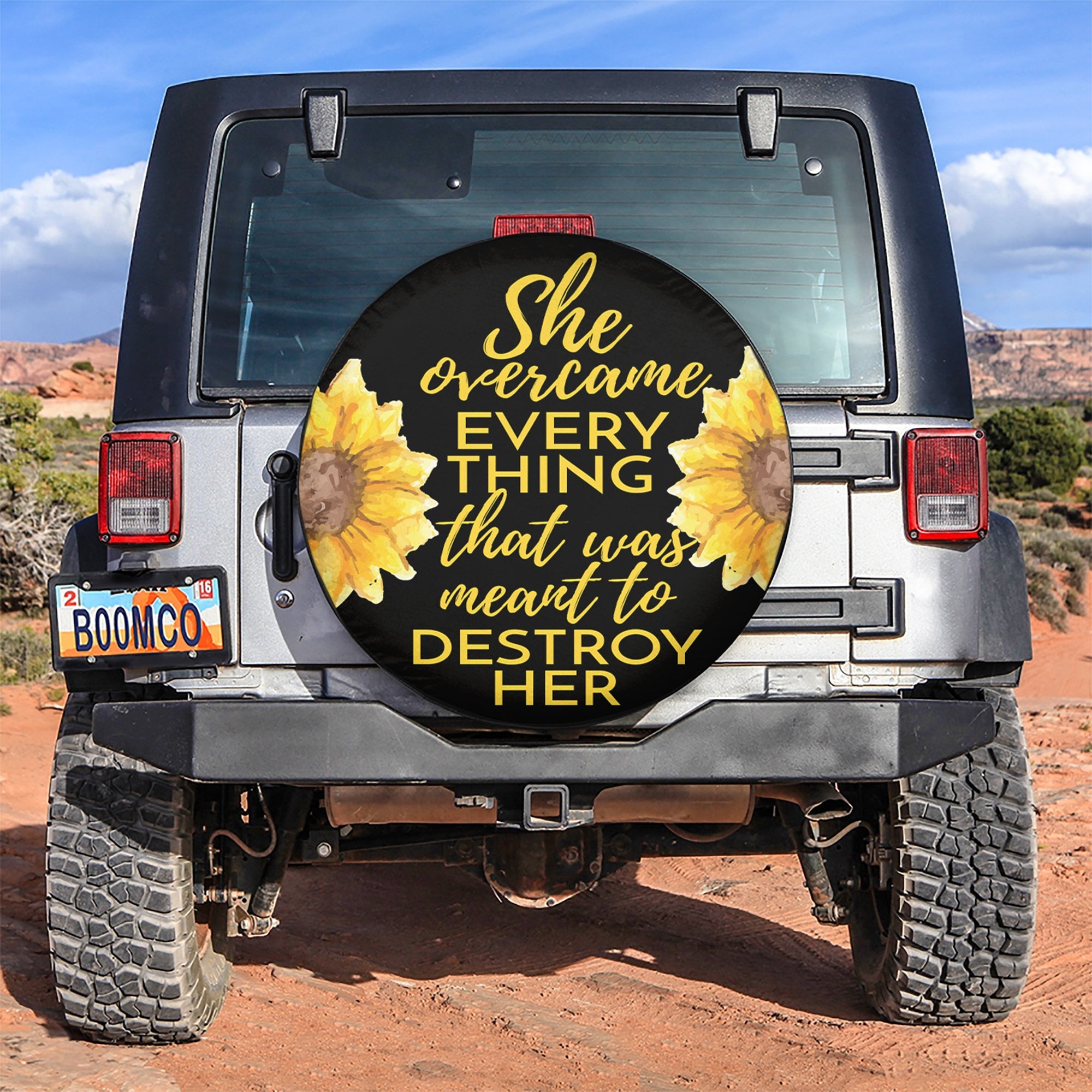 She Overcame Everything Car Spare Tire Gift For Campers Nearkii