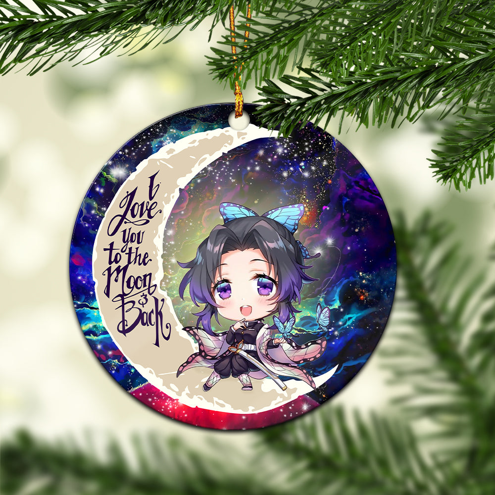 Shinobu Demon Slayer Love You To The Moon Galaxy Mica Circle Ornament Perfect Gift For Holiday Nearkii