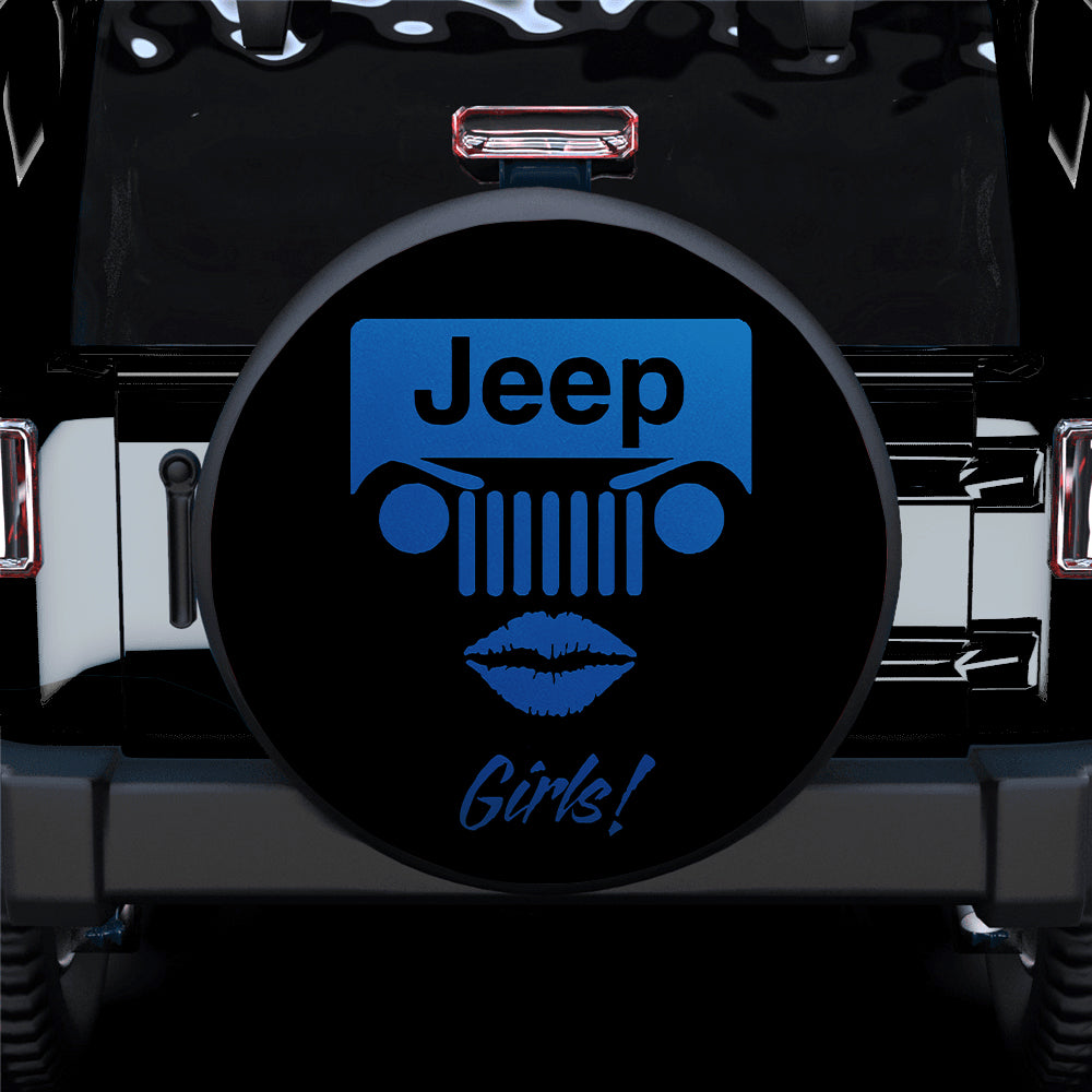 Blue Jeep Girl Car Spare Tire Covers Gift For Campers Nearkii