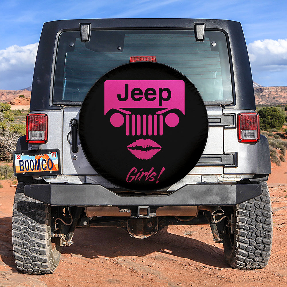 Jeep Girl Pink Car Spare Tire Cover Gift For Campers Nearkii