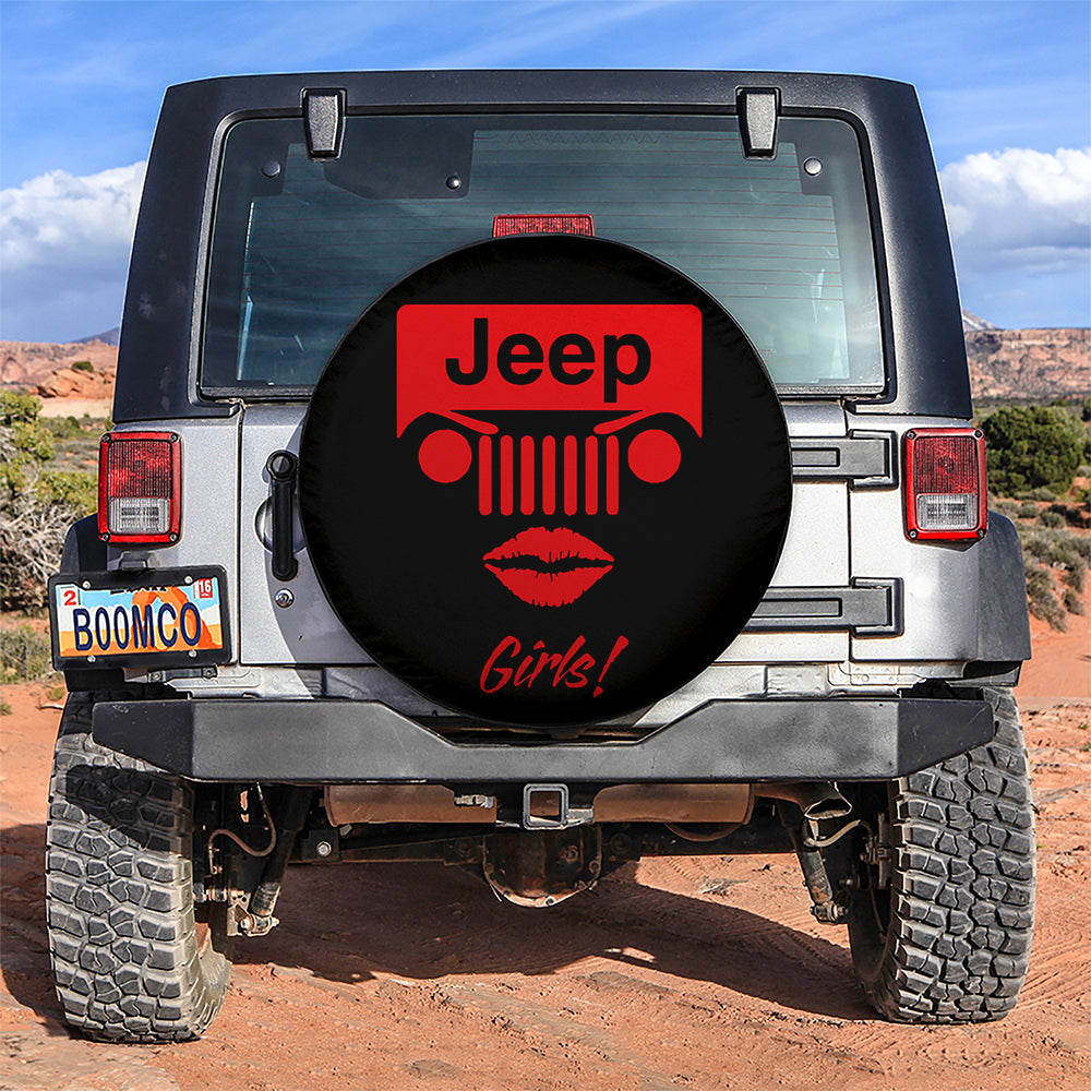 Jeep Girl Red Car Spare Tire Covers Gift For Campers Nearkii