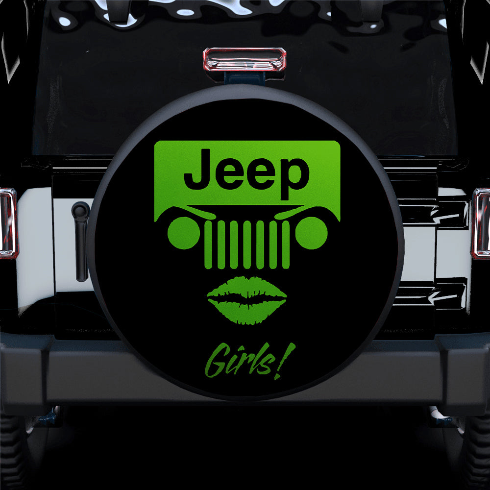 Green Jeep Girl Car Spare Tire Covers Gift For Campers Nearkii