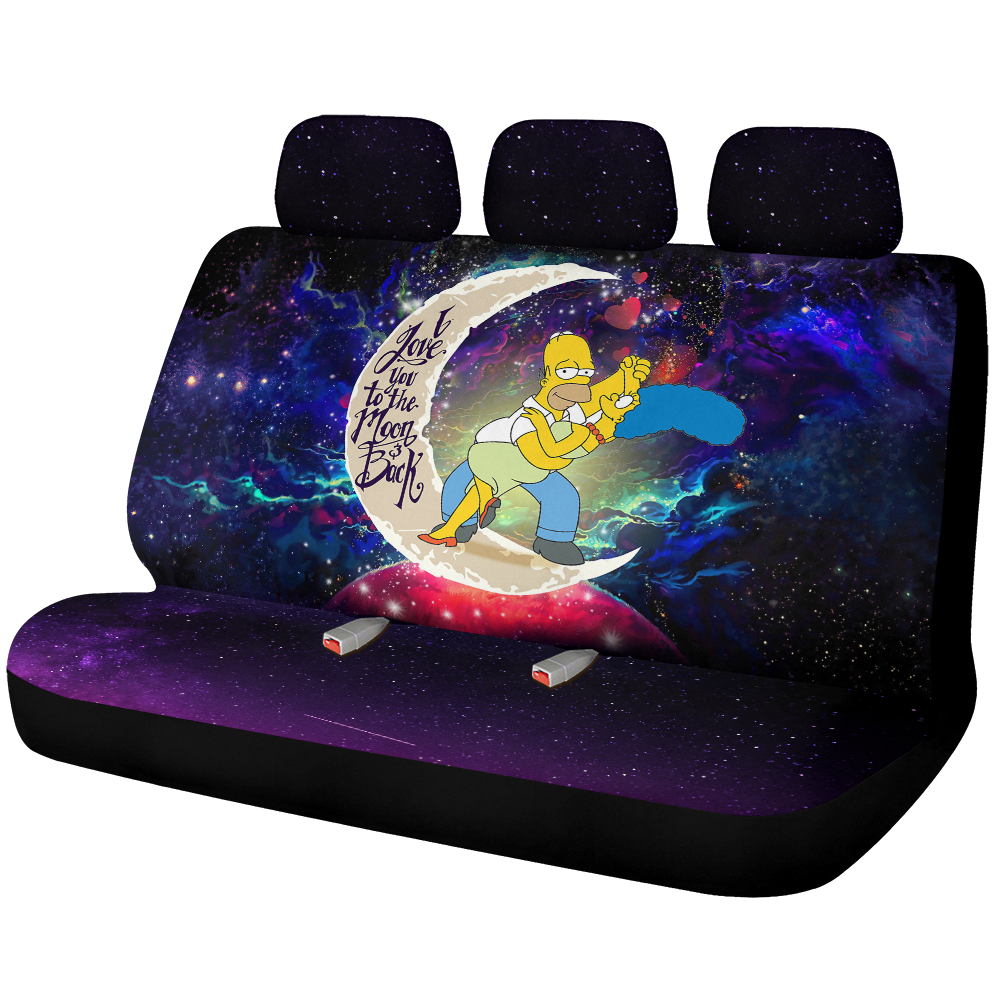 Simpsons Family Love You To The Moon Galaxy Car Back Seat Covers Decor Protectors Nearkii