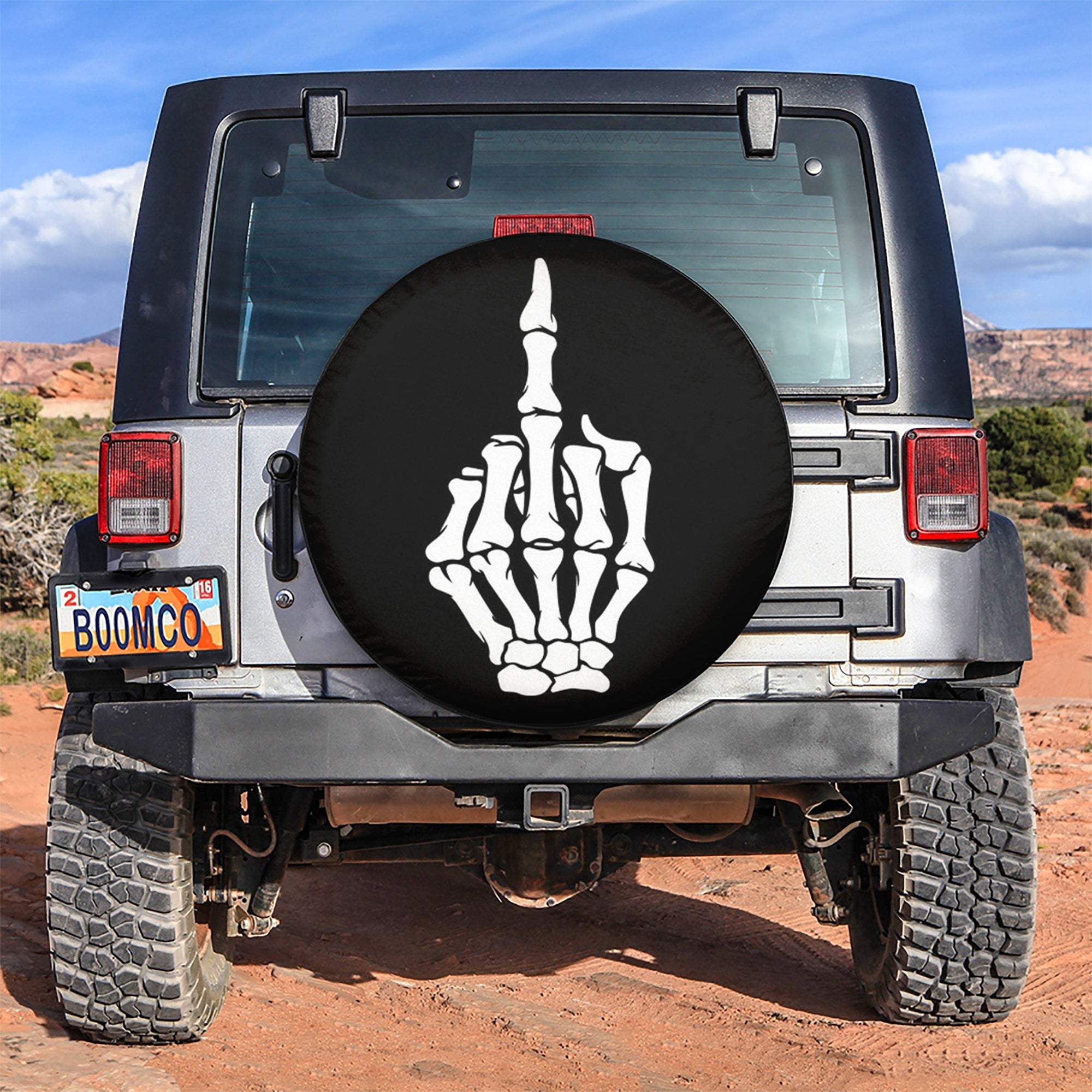 Skeleton Middle Finger Car Spare Tire Gift For Campers Nearkii