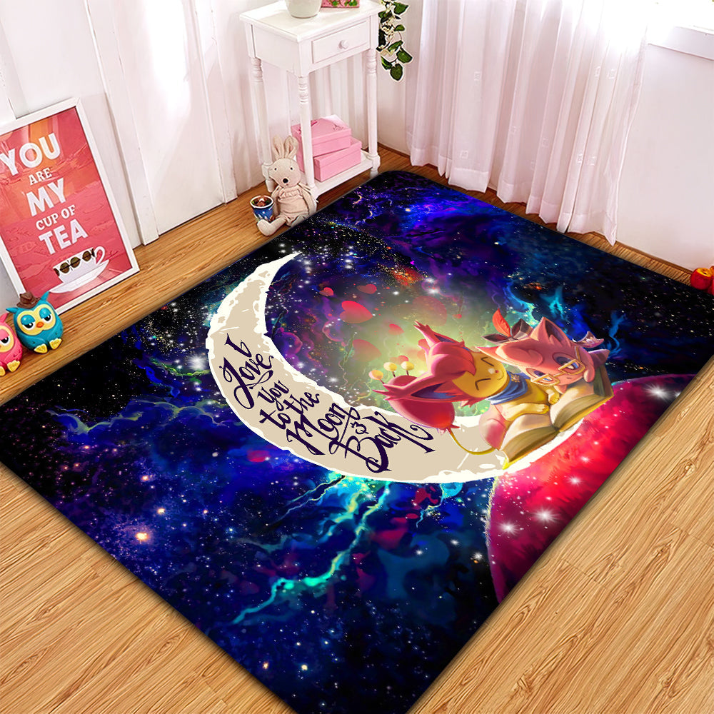 Skitty And Jigglypuff Pokemon Love You To The Moon Galaxy Rug Carpet Rug Home Room Decor Nearkii