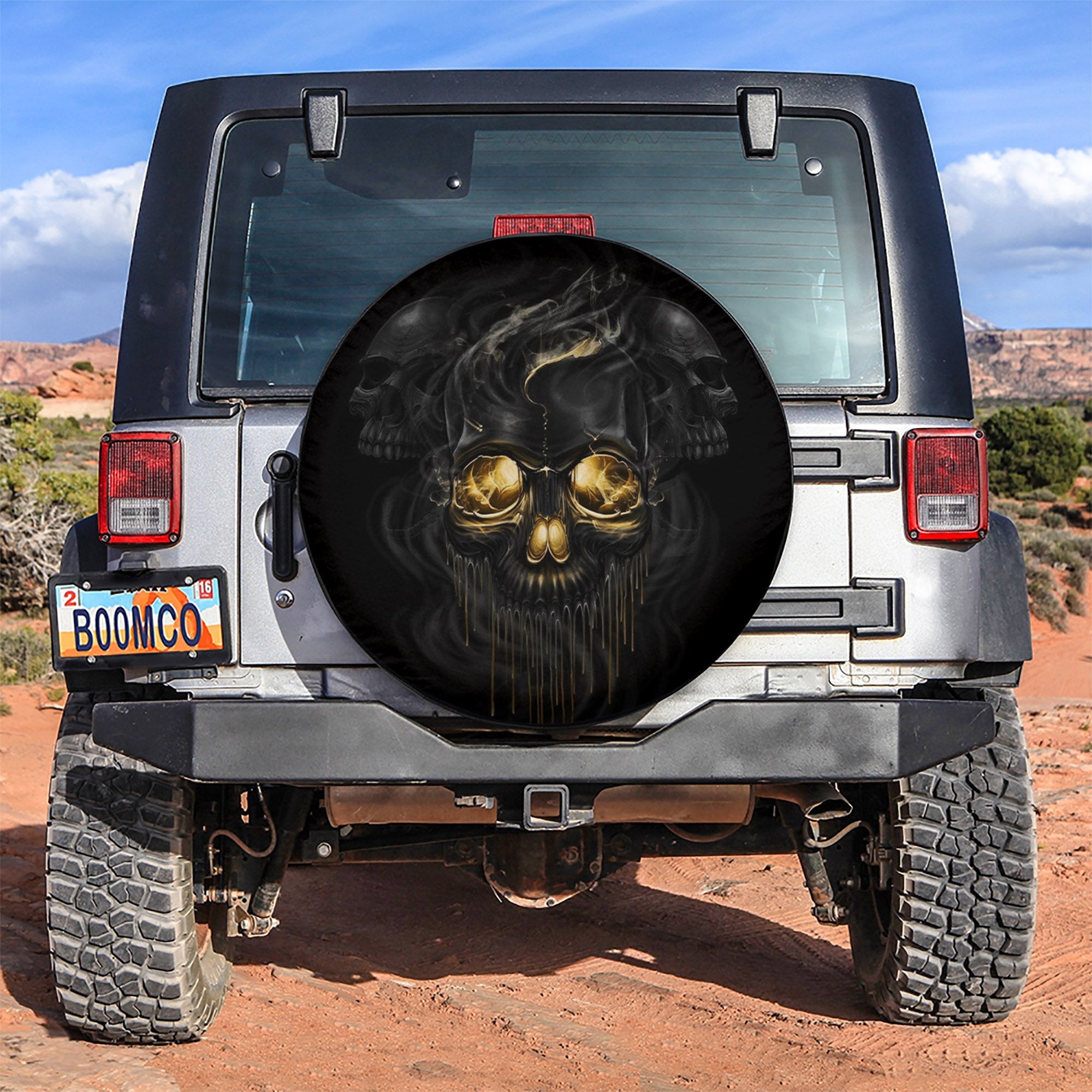 Skull Ride Car Spare Tire Covers Gift For Campers Nearkii