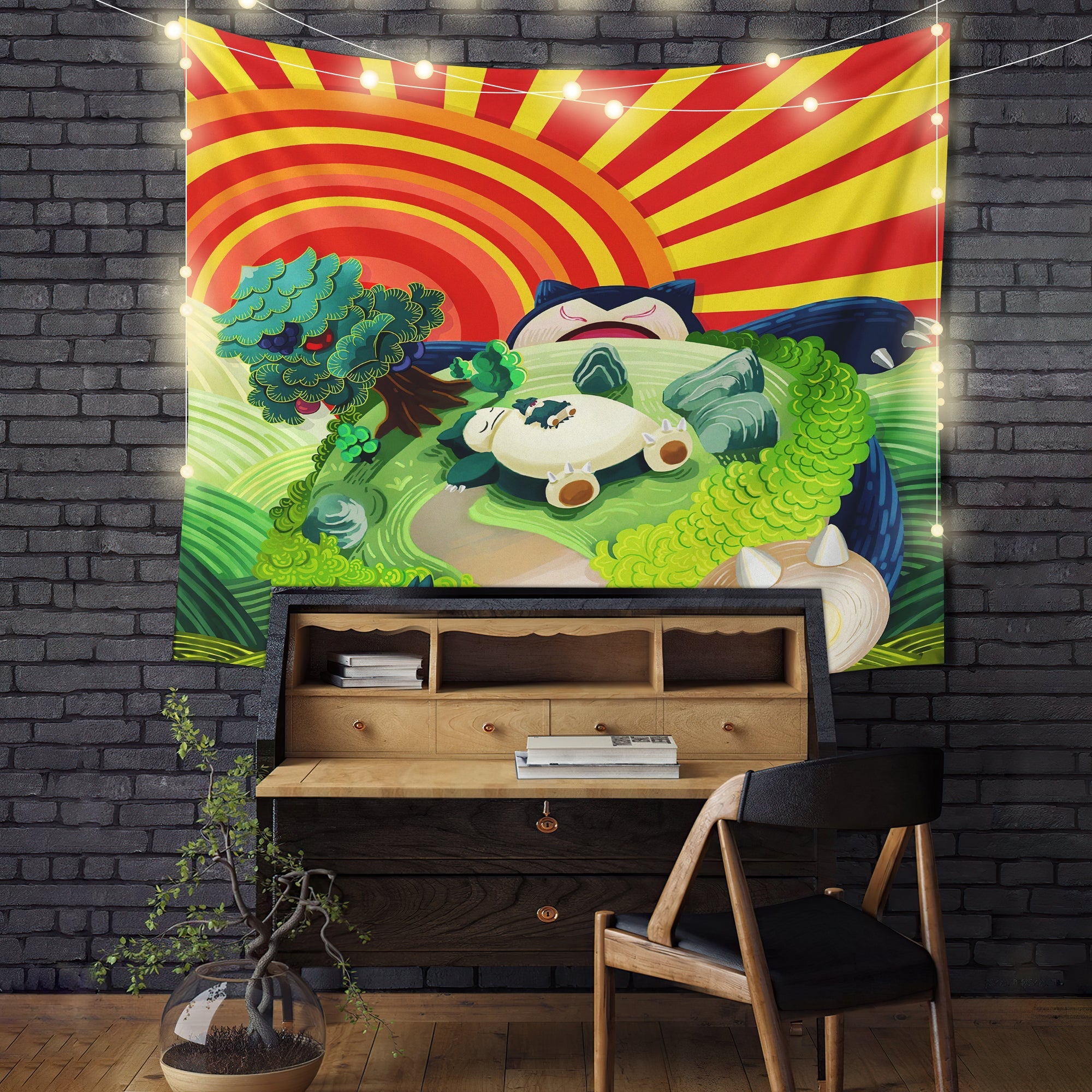 Snorlax Pokemon Tapestry Room Decor Nearkii