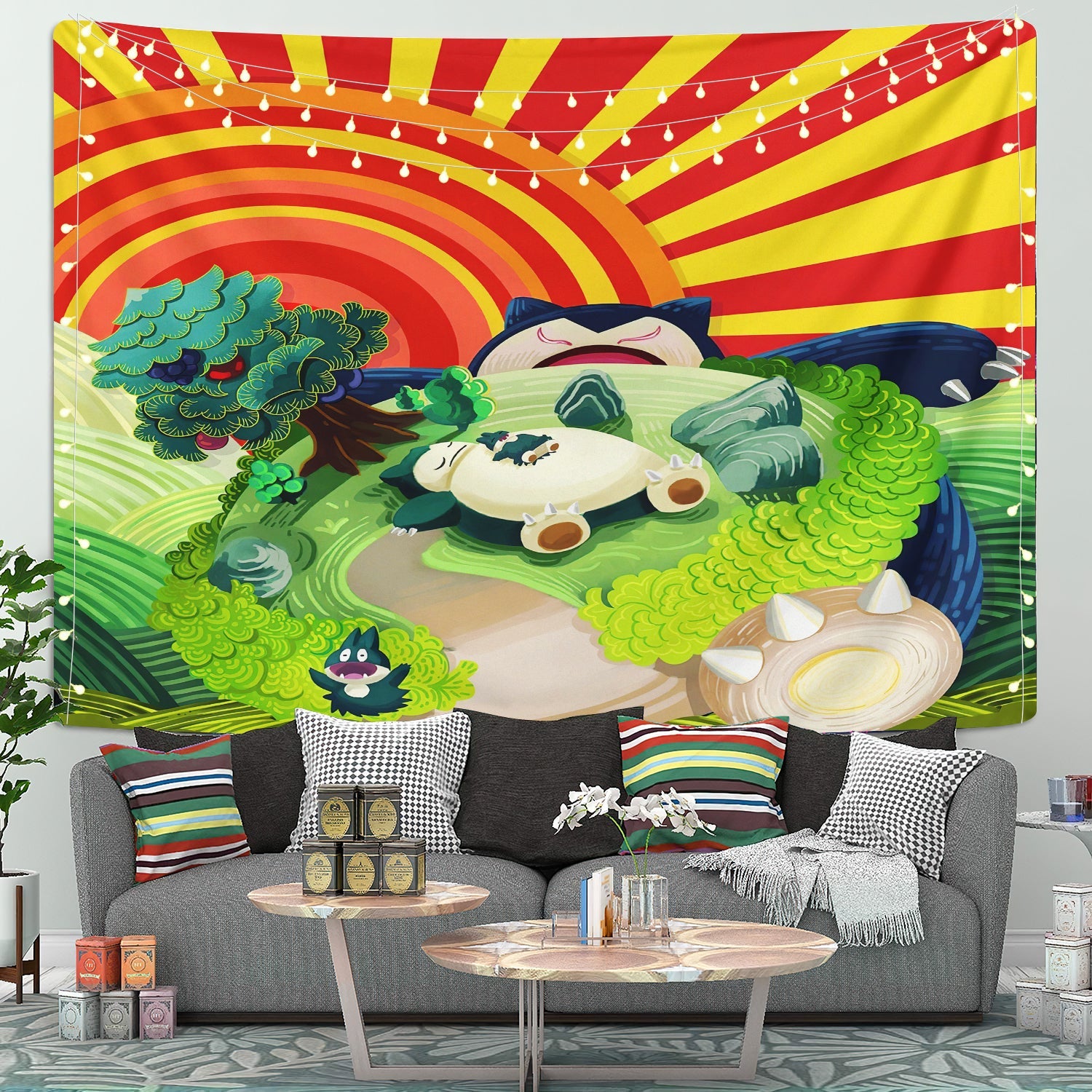 Snorlax Pokemon Tapestry Room Decor Nearkii