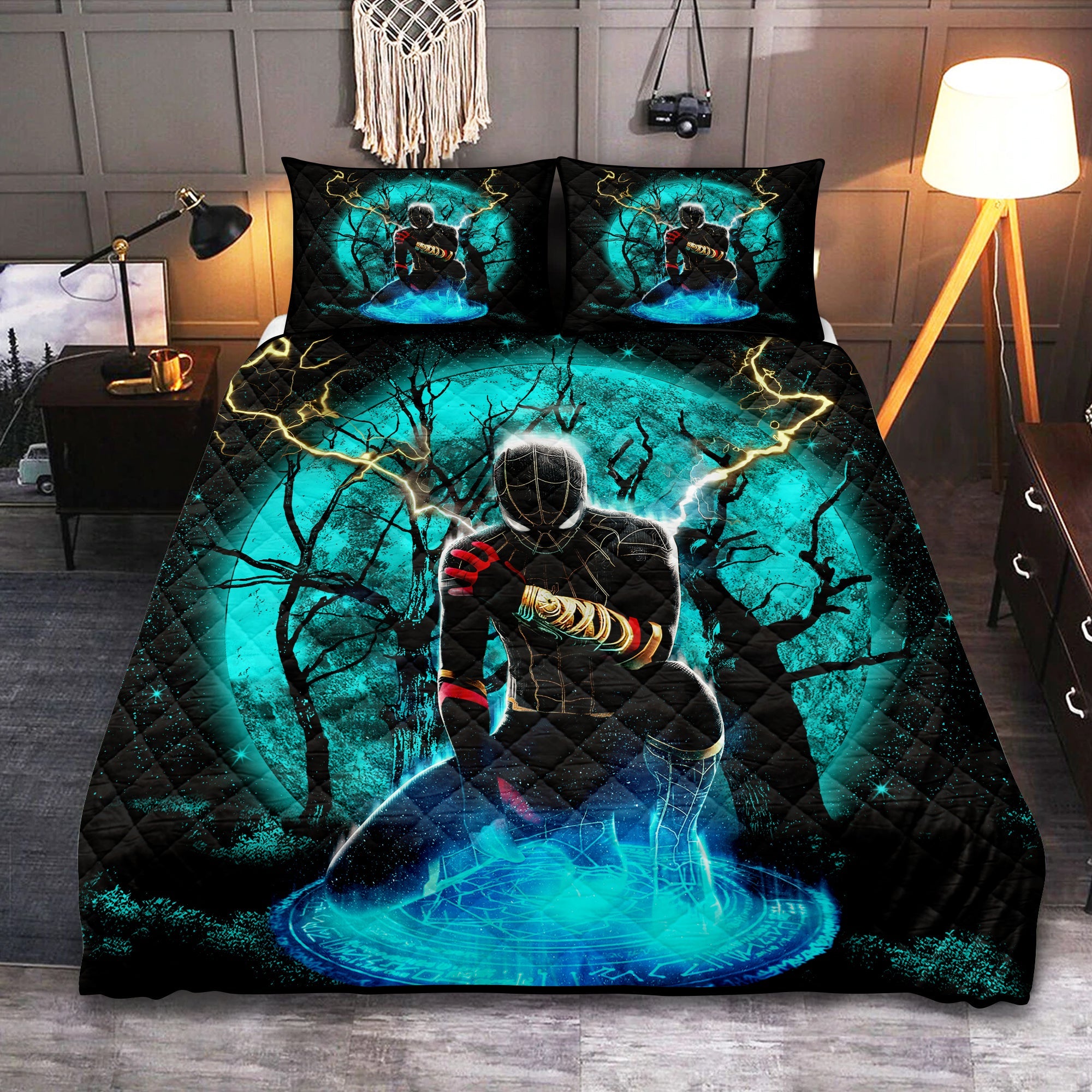 Spiderman Black Suit No Way Home 1 Moonlight Quilt Bed Sets Nearkii