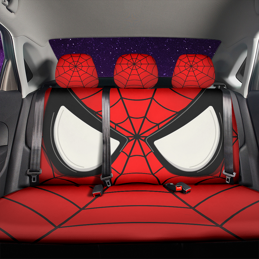 Spiderman Eyes Sunflower Car Back Seat Covers Decor Protectors Nearkii