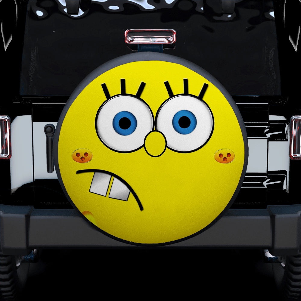 SpongeBob Face 1 Car Spare Tire Covers Gift For Campers Nearkii