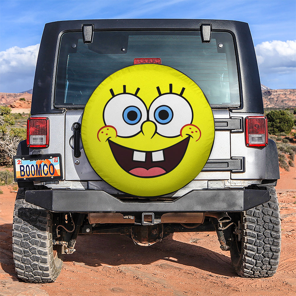 SpongeBob Face 2 Car Spare Tire Covers Gift For Campers Nearkii