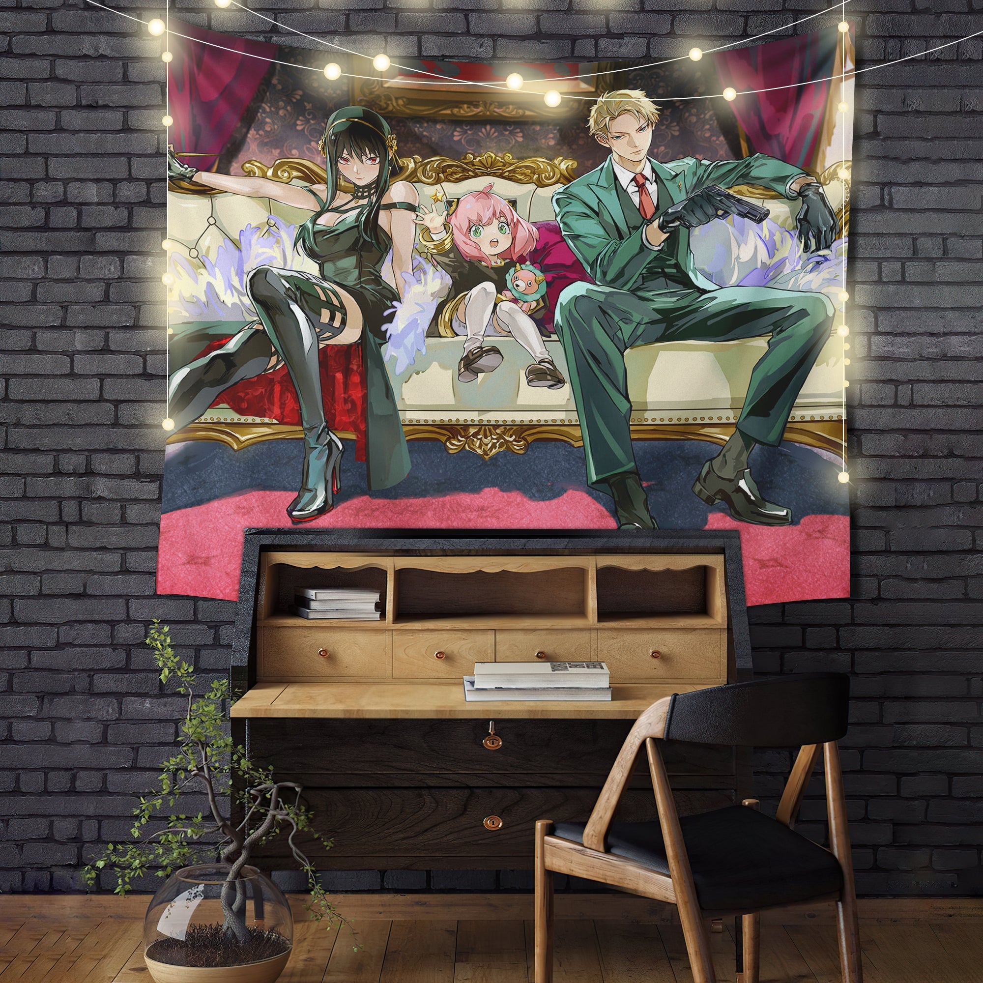 Spy X Family Loid Yor And Anya Tapestry Room Decor Nearkii