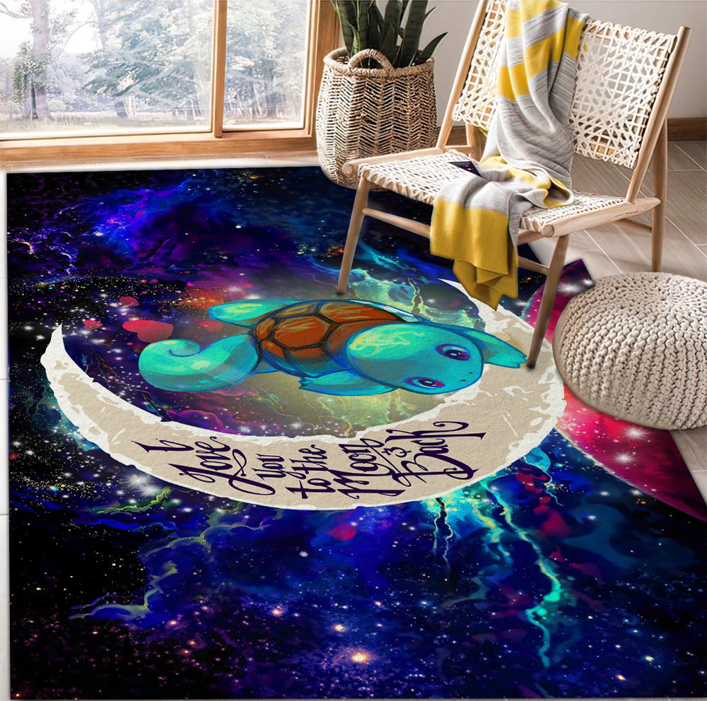 Squirtle Pokemon Love You To The Moon Galaxy Rug Carpet Rug Home Room Decor Nearkii