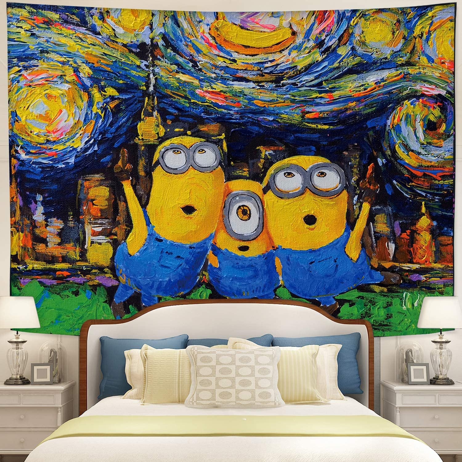 Starry Night Minion Tapestry Room Decor Nearkii