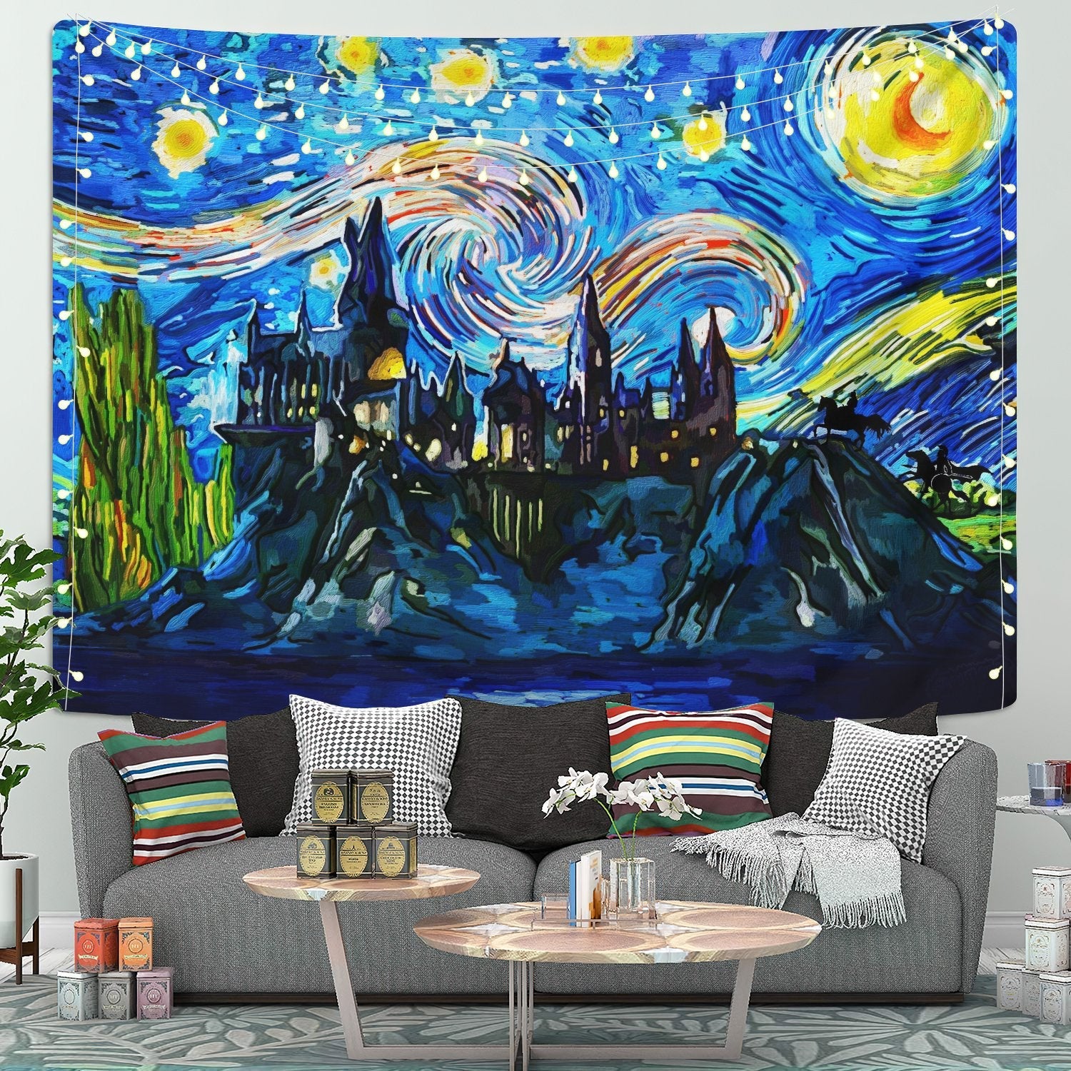 Starry Night Harry Potter Tapestry Room Decor Nearkii