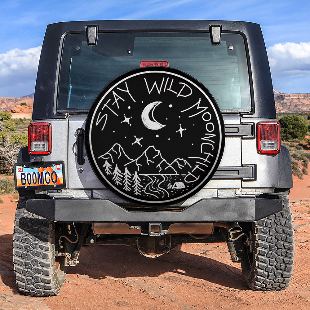 Stay Wild Moon Child Car Spare Tire Cover Gift For Campers Nearkii