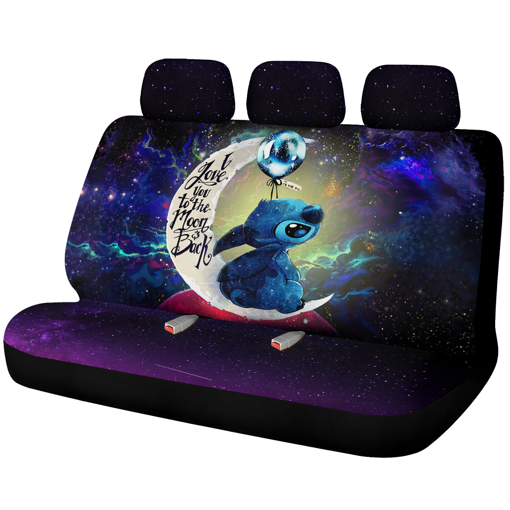 Stitch Love You To The Moon Galaxy Premium Custom Car Back Seat Covers Decor Protectors Nearkii