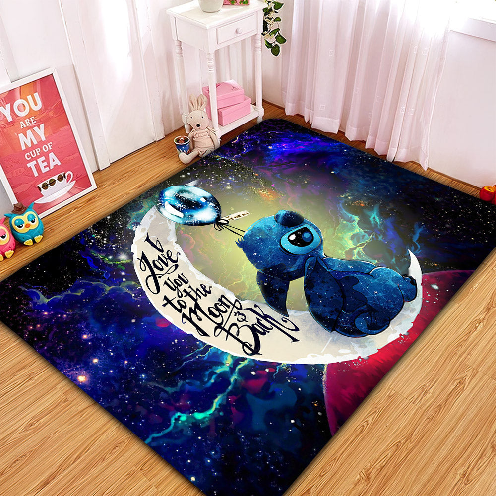 Stitch Love You To The Moon Galaxy Carpet Rug Home Room Decor Nearkii