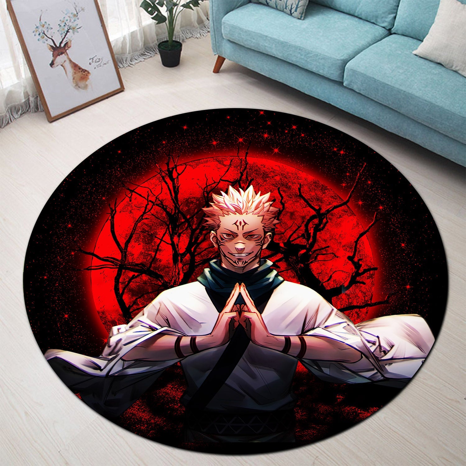 Sukuna Moonlight Round Carpet Rug Bedroom Livingroom Home Decor Nearkii