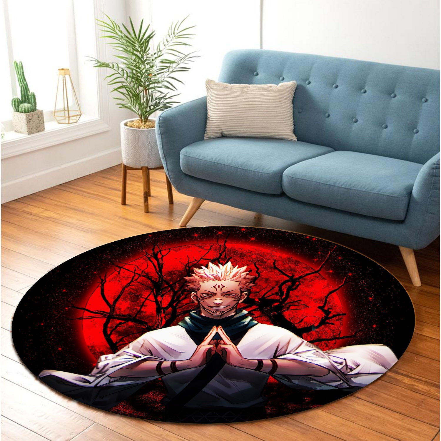 Sukuna Moonlight Round Carpet Rug Bedroom Livingroom Home Decor Nearkii