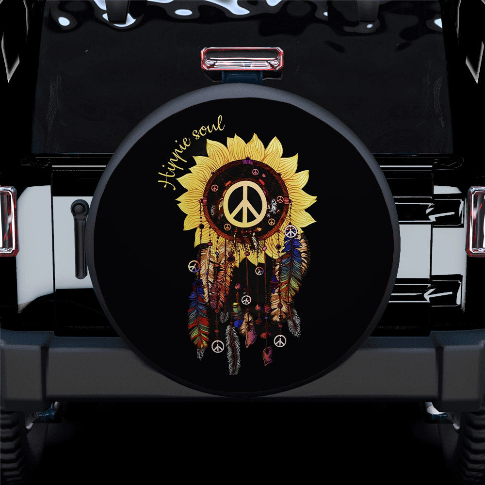 Sunflower Dream Catcher Hippie Soul Jeep Car Spare Tire Cover Gift For Campers Nearkii