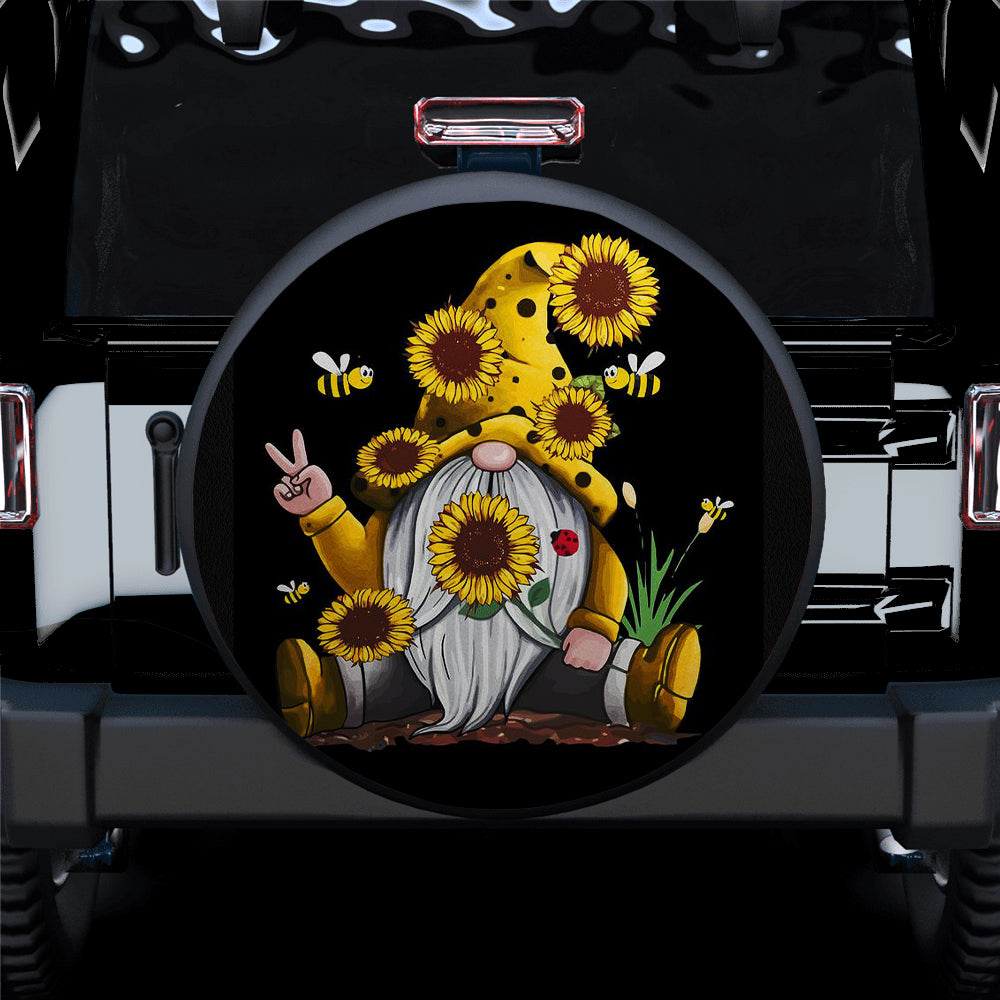 Sunflower Gnome Jeep Car Spare Tire Cover Gift For Campers Nearkii