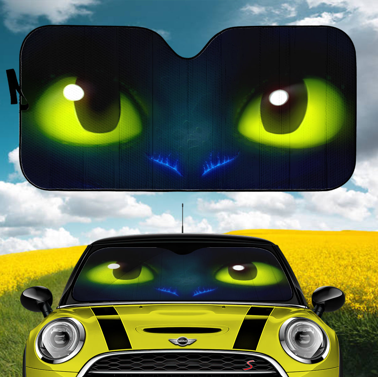 Cute Toothless Eyes Custom Car Auto Sunshade Windshield Accessories Nearkii