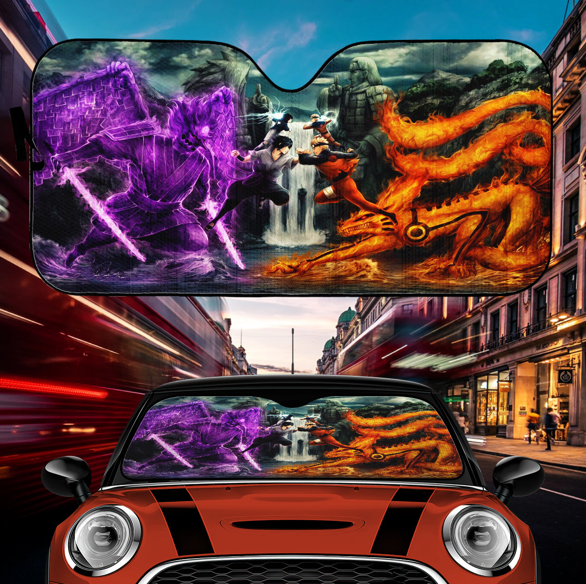 Naruto Vs Sasuke Anime Car Auto Sun Shades Nearkii