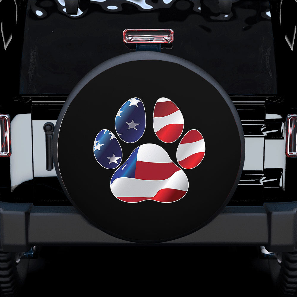 Tire Cover Central Paws US American Flag Spare Tire Cover Gift For Campers Nearkii