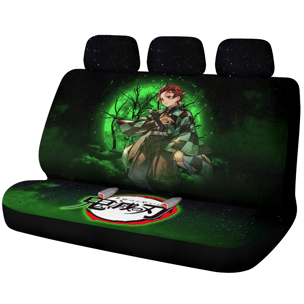 Tanjiro Demon Slayer Anime Moonlight Galaxy Premium Custom Car Back Seat Covers Decor Protectors Nearkii