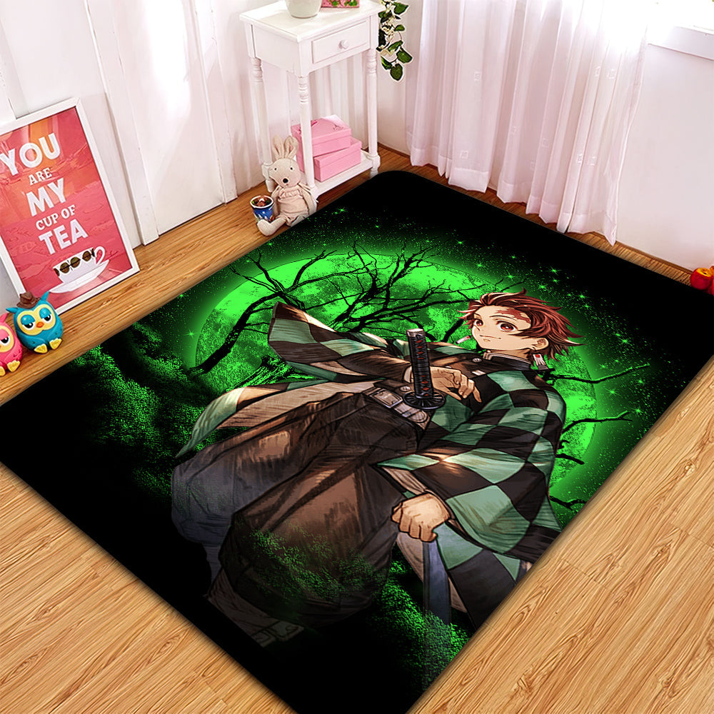 Tanjiro Demon Slayer Moonlight Area Carpet Rug Home Decor Bedroom Living Room Decor Nearkii