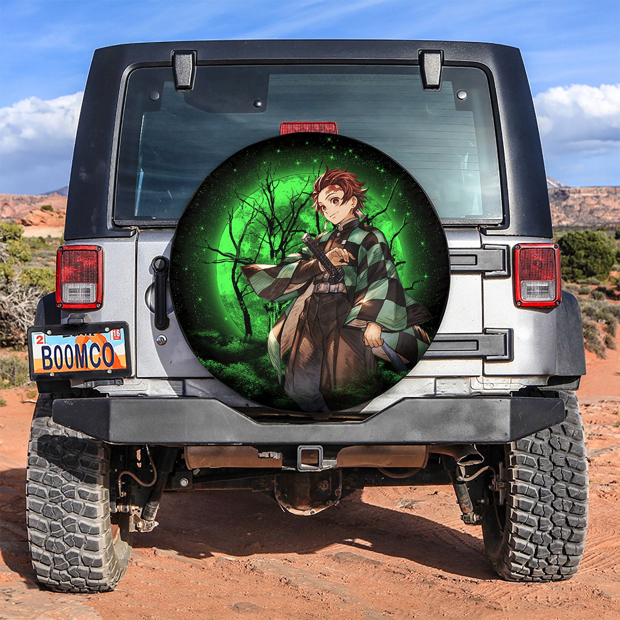 Tanjiro Demon Slayer Spare Tire Cover Gift For Campers Nearkii