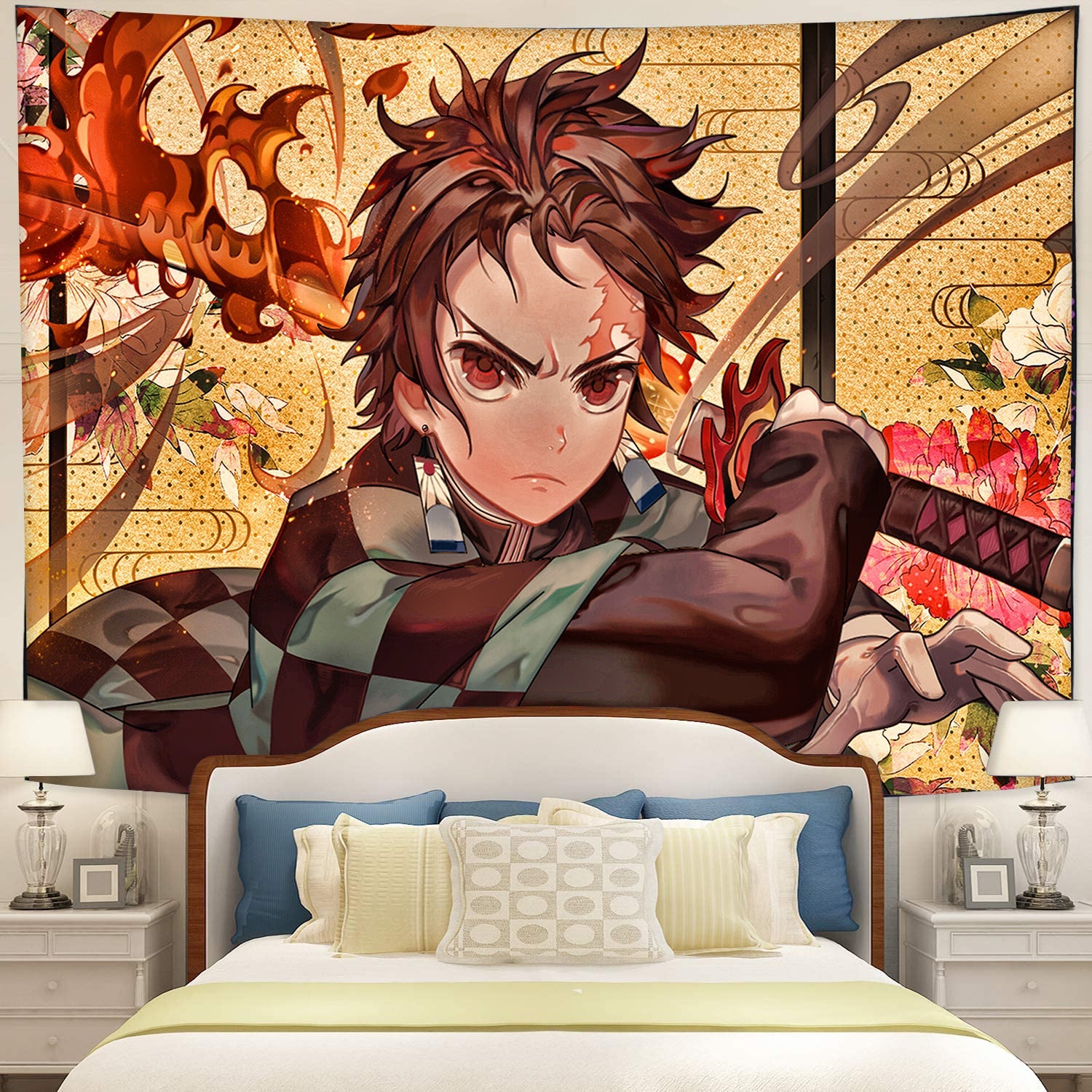 Tanjiro Demon Slayer Tapestry Room Decor Nearkii