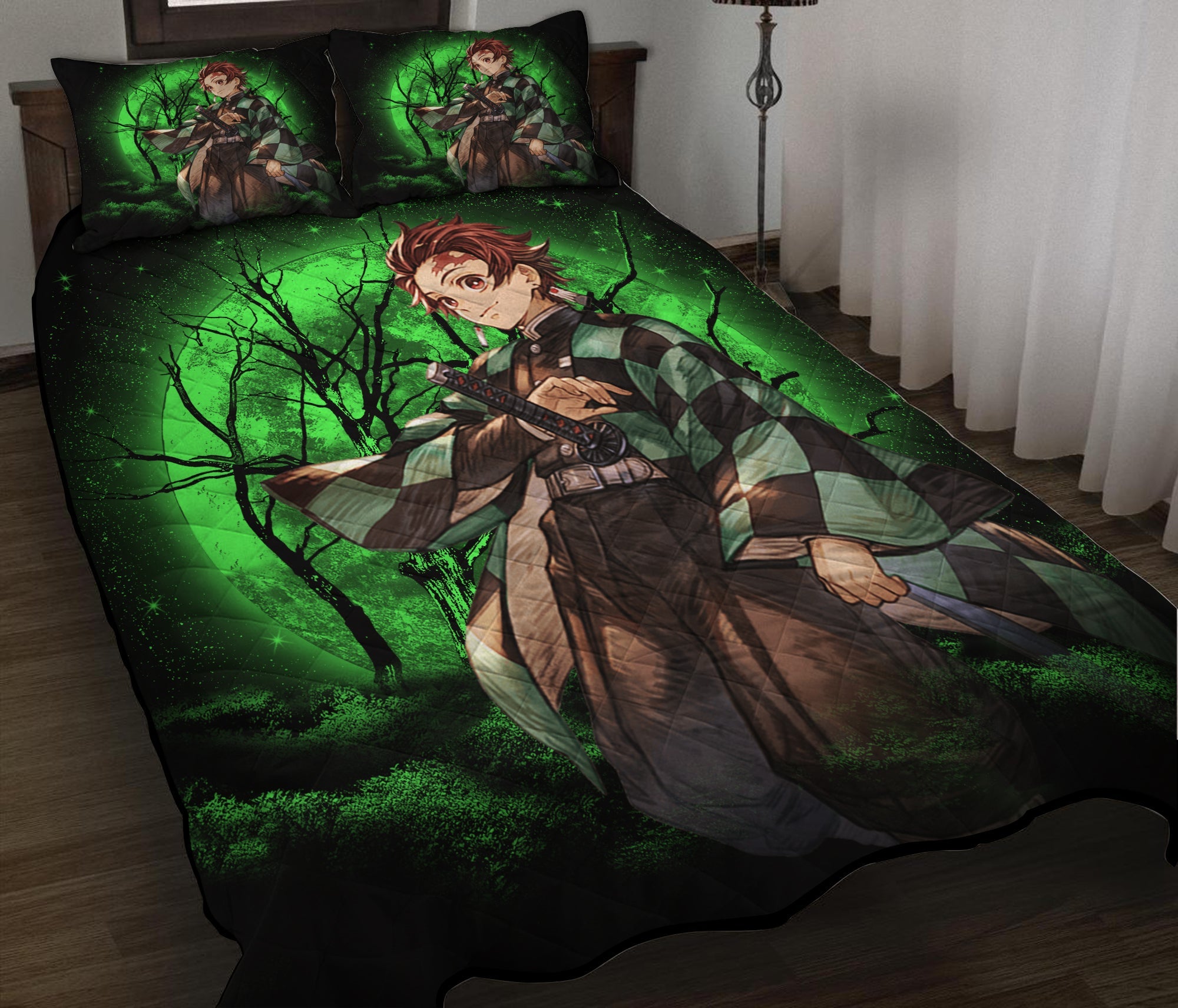 Tanjiro Demon Slayer Moonlight Quilt Bed Sets Nearkii