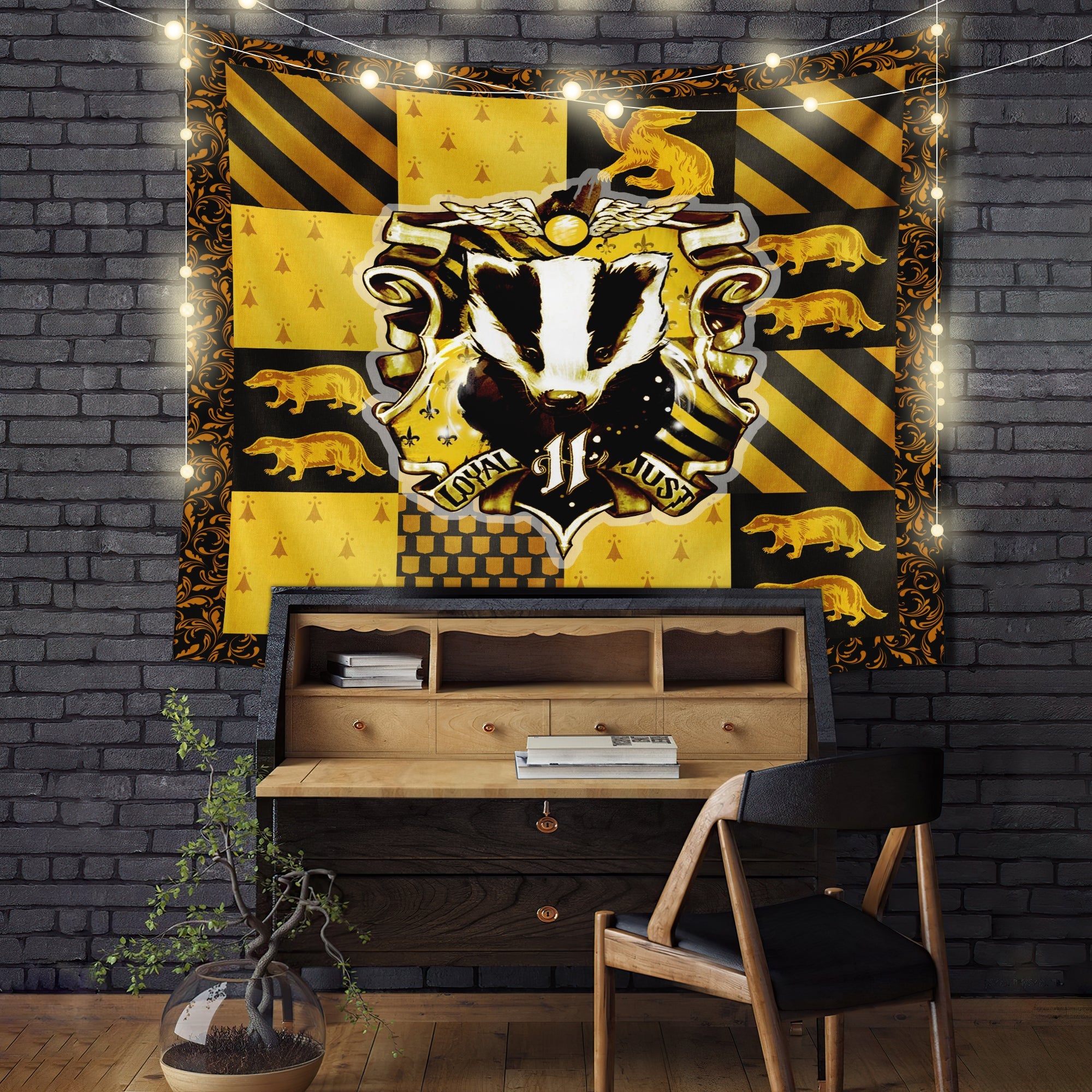 The Hufflepuff Badger Harry Potter Tapestry Room Decor Nearkii