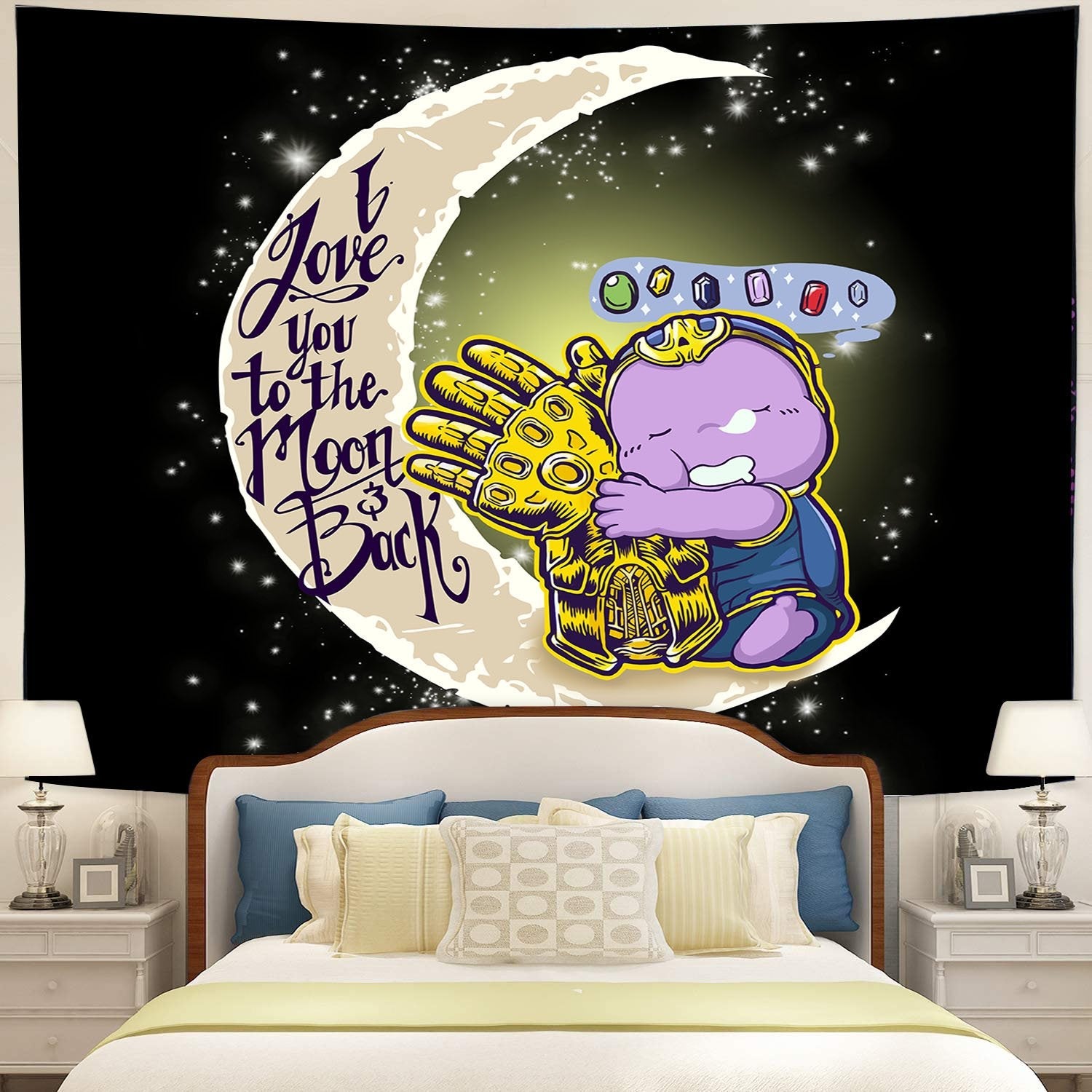 Thanos Love You To The Moon Tapestry Room Decor Nearkii