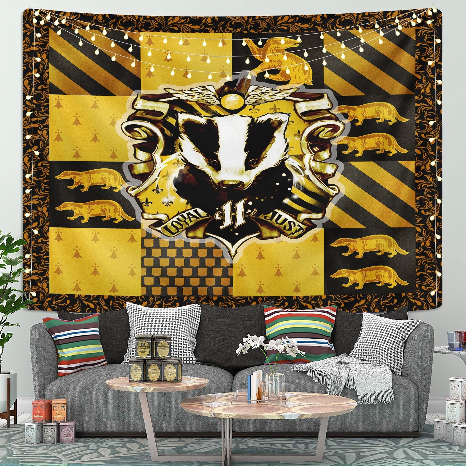 The Hufflepuff Badger Harry Potter Tapestry Room Decor Nearkii