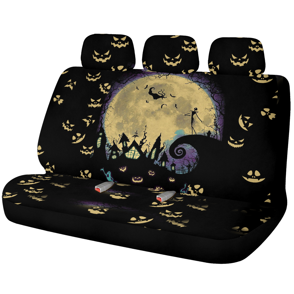 The Nightmare Before Christmas Horror Night Car Back Seat Covers Decor Protectors Nearkii