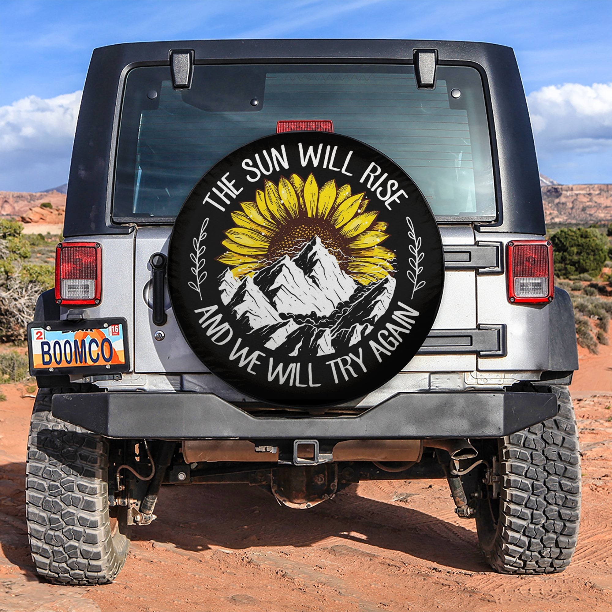 The Sun Will Rise Custom Jeep Car Spare Tire Cover Gift For Campers Nearkii